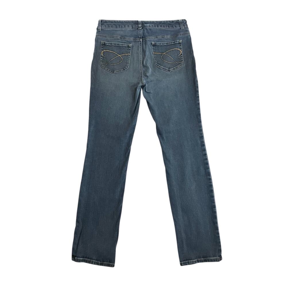 Chico's Platinum Denim Women's Medium Wash Mid-Rise Straight Leg Jeans SZ 1 US 8 - Picture 2 of 9